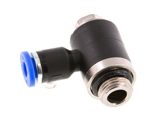 4mm x G1/8'' 90deg Elbow L-shape Push-in Fitting with Male Threads Brass/PA 66 NBR Rotatable [2 Pieces]