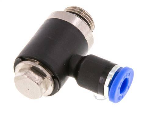 4mm x G1/8'' 90 graden L-vorm Messing/PA 66 Insteekfitting Buitendraad Draaibaar NBR [2 Stuks]