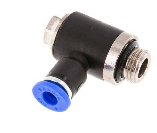 4mm x G1/8'' 90 graden L-vorm Messing/PA 66 Insteekfitting Buitendraad Draaibaar NBR [2 Stuks]