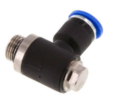 6mm x G1/8'' 90deg Elbow L-shape Push-in Fitting with Male Threads Brass/PA 66 NBR Rotatable [2 Pieces]