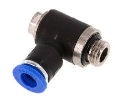 6mm x G1/8'' 90deg Elbow L-shape Push-in Fitting with Male Threads Brass/PA 66 NBR Rotatable [2 Pieces]
