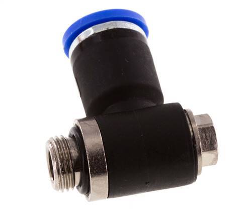 8mm x G1/8'' 90 graden L-vorm Messing/PA 66 Insteekfitting Buitendraad Draaibaar NBR [2 Stuks]
