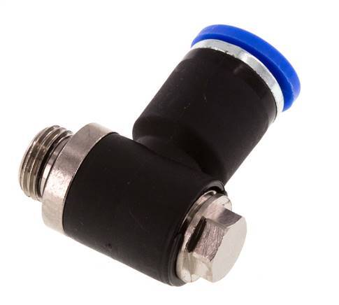 8mm x G1/8'' 90 graden L-vorm Messing/PA 66 Insteekfitting Buitendraad Draaibaar NBR [2 Stuks]