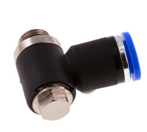 8mm x G1/8'' 90 graden L-vorm Messing/PA 66 Insteekfitting Buitendraad Draaibaar NBR [2 Stuks]