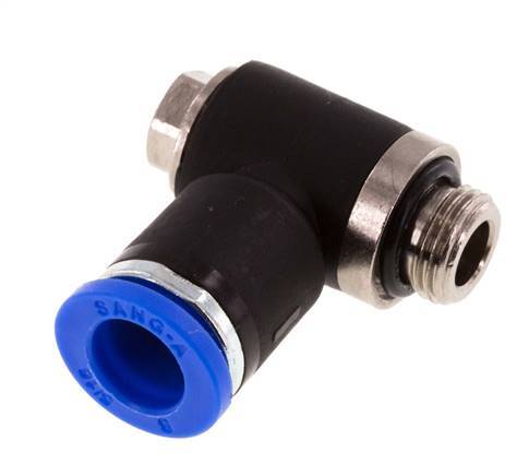 8mm x G1/8'' 90 graden L-vorm Messing/PA 66 Insteekfitting Buitendraad Draaibaar NBR [2 Stuks]