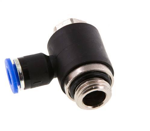 6mm x G1/4'' 90 graden L-vorm Messing/PA 66 Insteekfitting Buitendraad Draaibaar NBR [2 Stuks]