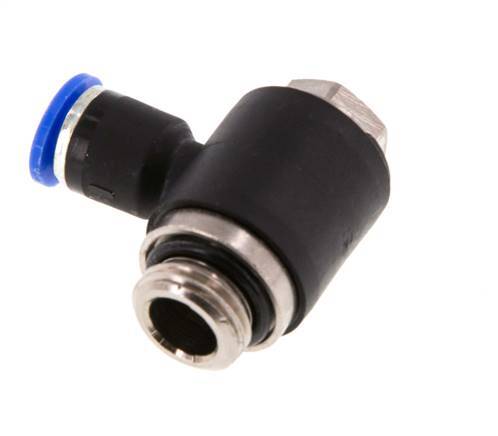 6mm x G1/4'' 90 graden L-vorm Messing/PA 66 Insteekfitting Buitendraad Draaibaar NBR [2 Stuks]