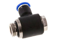 6mm x G1/4'' 90 graden L-vorm Messing/PA 66 Insteekfitting Buitendraad Draaibaar NBR [2 Stuks]
