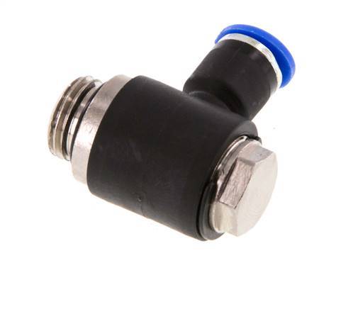 6mm x G1/4'' 90 graden L-vorm Messing/PA 66 Insteekfitting Buitendraad Draaibaar NBR [2 Stuks]