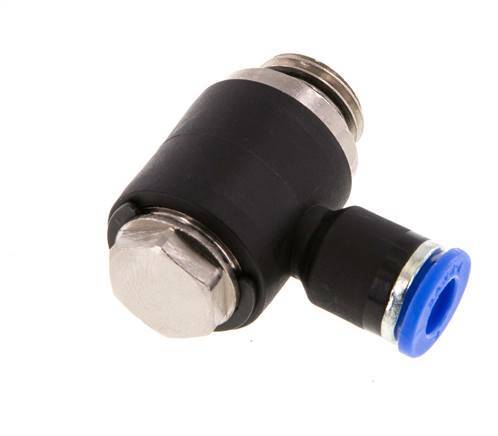 6mm x G1/4'' 90 graden L-vorm Messing/PA 66 Insteekfitting Buitendraad Draaibaar NBR [2 Stuks]