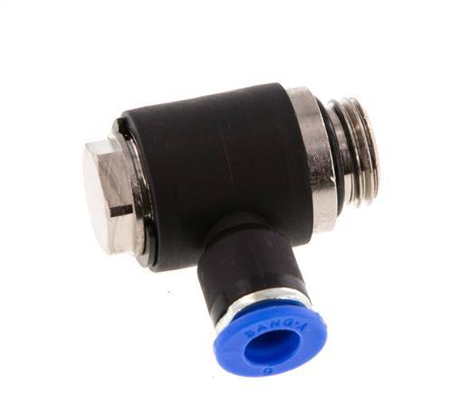 6mm x G1/4'' 90 graden L-vorm Messing/PA 66 Insteekfitting Buitendraad Draaibaar NBR [2 Stuks]
