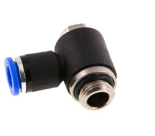 8mm x G1/4'' 90 graden L-vorm Messing/PA 66 Insteekfitting Buitendraad Draaibaar NBR [2 Stuks]