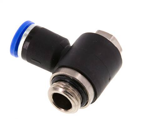 8mm x G1/4'' 90 graden L-vorm Messing/PA 66 Insteekfitting Buitendraad Draaibaar NBR [2 Stuks]