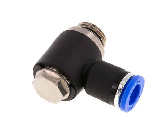 8mm x G1/4'' 90 graden L-vorm Messing/PA 66 Insteekfitting Buitendraad Draaibaar NBR [2 Stuks]