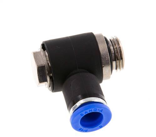 8mm x G1/4'' 90 graden L-vorm Messing/PA 66 Insteekfitting Buitendraad Draaibaar NBR [2 Stuks]