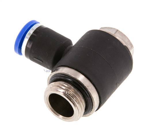 8mm x G3/8'' 90 graden L-vorm Messing/PA 66 Insteekfitting Buitendraad Draaibaar NBR [2 Stuks]