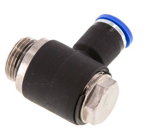 8mm x G3/8'' 90 graden L-vorm Messing/PA 66 Insteekfitting Buitendraad Draaibaar NBR [2 Stuks]