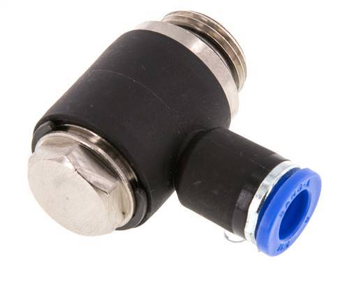 8mm x G3/8'' 90 graden L-vorm Messing/PA 66 Insteekfitting Buitendraad Draaibaar NBR [2 Stuks]