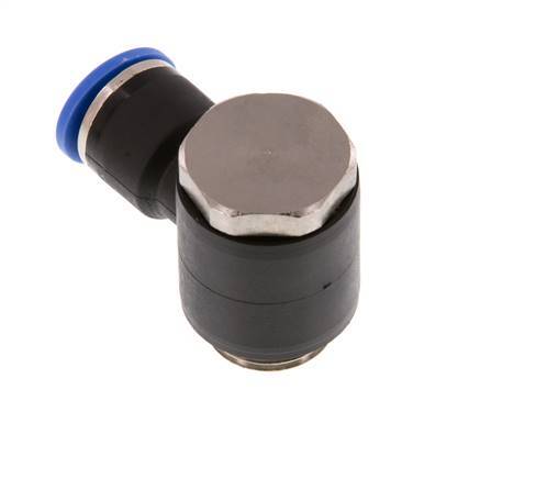 10mm x G3/8'' 90deg Elbow L-shape Push-in Fitting with Male Threads Brass/PA 66 NBR Rotatable [2 Pieces]