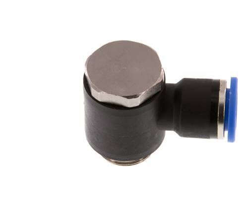 10mm x G3/8'' 90 graden L-vorm Messing/PA 66 Insteekfitting Buitendraad Draaibaar NBR [2 Stuks]