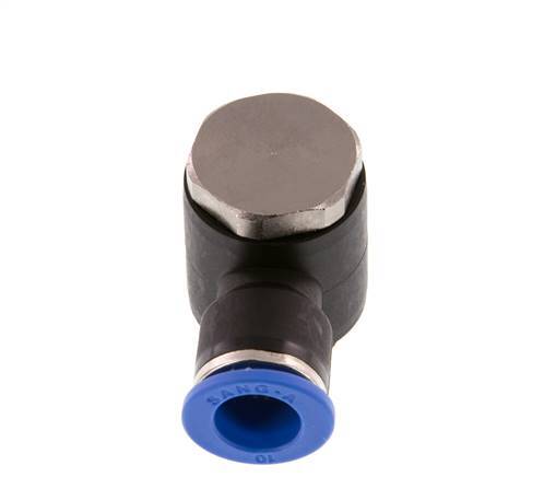 10mm x G3/8'' 90 graden L-vorm Messing/PA 66 Insteekfitting Buitendraad Draaibaar NBR [2 Stuks]