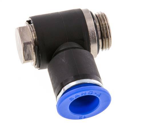 12mm x G3/8'' 90 graden L-vorm Messing/PA 66 Insteekfitting Buitendraad Draaibaar NBR