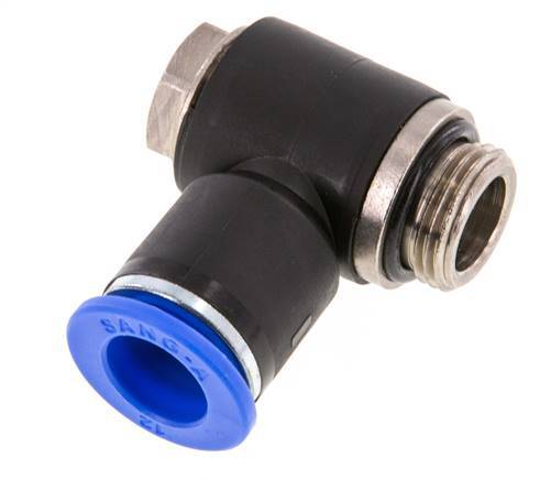 12mm x G3/8'' 90 graden L-vorm Messing/PA 66 Insteekfitting Buitendraad Draaibaar NBR