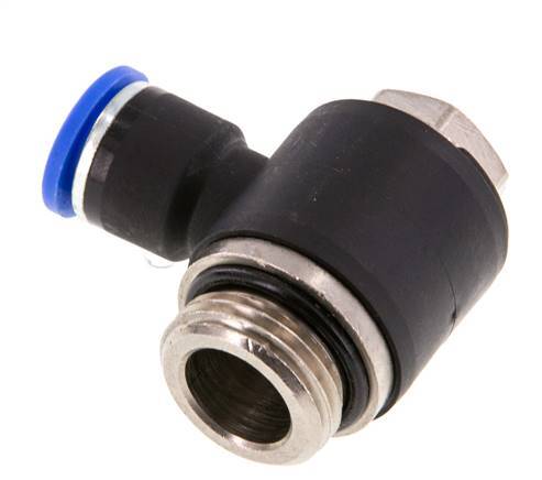 10mm x G1/2'' 90 graden L-vorm Messing/PA 66 Insteekfitting Buitendraad Draaibaar NBR