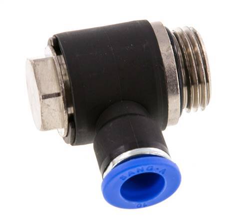 10mm x G1/2'' 90 graden L-vorm Messing/PA 66 Insteekfitting Buitendraad Draaibaar NBR