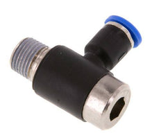 4mm x R1/8'' 90 graden L-vorm Messing/PA 66 Insteekfitting Buitendraad Binnenzeskant Draaibaar NBR [2 Stuks]