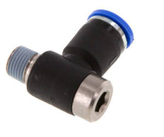 8mm x R1/8'' 90 graden L-vorm Messing/PA 66 Insteekfitting Buitendraad Binnenzeskant Draaibaar NBR [2 Stuks]