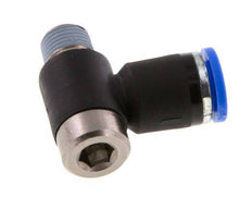 8mm x R1/8'' 90 graden L-vorm Messing/PA 66 Insteekfitting Buitendraad Binnenzeskant Draaibaar NBR [2 Stuks]