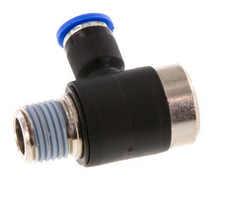 6mm x R1/4'' 90 graden L-vorm Messing/PA 66 Insteekfitting Buitendraad Binnenzeskant Draaibaar NBR [2 Stuks]