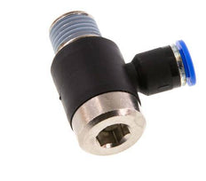 6mm x R1/4'' 90 graden L-vorm Messing/PA 66 Insteekfitting Buitendraad Binnenzeskant Draaibaar NBR [2 Stuks]