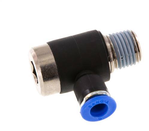 6mm x R1/4'' 90 graden L-vorm Messing/PA 66 Insteekfitting Buitendraad Binnenzeskant Draaibaar NBR [2 Stuks]