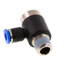 6mm x R1/4'' 90 graden L-vorm Messing/PA 66 Insteekfitting Buitendraad Binnenzeskant Draaibaar NBR [2 Stuks]