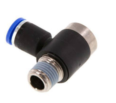 8mm x R1/4'' 90 graden L-vorm Messing/PA 66 Insteekfitting Buitendraad Binnenzeskant Draaibaar NBR [2 Stuks]