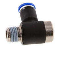 8mm x R1/4'' 90 graden L-vorm Messing/PA 66 Insteekfitting Buitendraad Binnenzeskant Draaibaar NBR [2 Stuks]