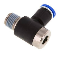 8mm x R1/4'' 90 graden L-vorm Messing/PA 66 Insteekfitting Buitendraad Binnenzeskant Draaibaar NBR [2 Stuks]