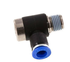 8mm x R1/4'' 90 graden L-vorm Messing/PA 66 Insteekfitting Buitendraad Binnenzeskant Draaibaar NBR [2 Stuks]