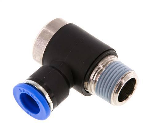10mm x R3/8'' 90 graden L-vorm Messing/PA 66 Insteekfitting Buitendraad Binnenzeskant Draaibaar NBR