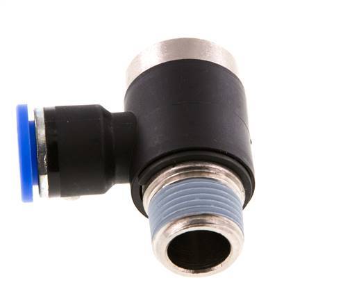 10mm x R3/8'' 90 graden L-vorm Messing/PA 66 Insteekfitting Buitendraad Binnenzeskant Draaibaar NBR