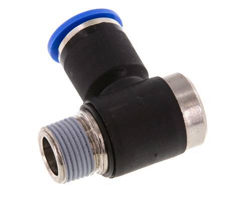 12mm x R3/8'' 90 graden L-vorm Messing/PA 66 Insteekfitting Buitendraad Binnenzeskant Draaibaar NBR