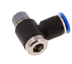 12mm x R3/8'' 90 graden L-vorm Messing/PA 66 Insteekfitting Buitendraad Binnenzeskant Draaibaar NBR