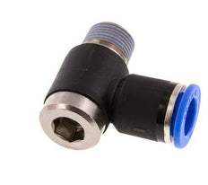 12mm x R3/8'' 90 graden L-vorm Messing/PA 66 Insteekfitting Buitendraad Binnenzeskant Draaibaar NBR