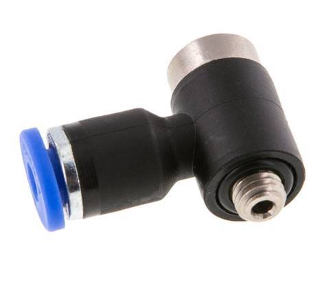 3mm x M 5 90 graden L-vorm Messing/PA 66 Insteekfitting Buitendraad Binnenzeskant Draaibaar NBR [2 Stuks]