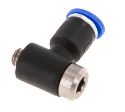 3mm x M 5 90 graden L-vorm Messing/PA 66 Insteekfitting Buitendraad Binnenzeskant Draaibaar NBR [2 Stuks]