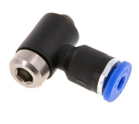 3mm x M 5 90 graden L-vorm Messing/PA 66 Insteekfitting Buitendraad Binnenzeskant Draaibaar NBR [2 Stuks]