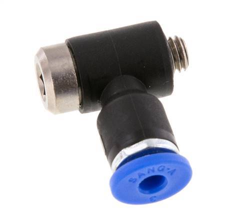 3mm x M 5 90 graden L-vorm Messing/PA 66 Insteekfitting Buitendraad Binnenzeskant Draaibaar NBR [2 Stuks]