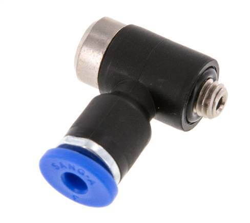 3mm x M 5 90 graden L-vorm Messing/PA 66 Insteekfitting Buitendraad Binnenzeskant Draaibaar NBR [2 Stuks]